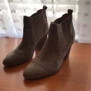 Tan suede booties